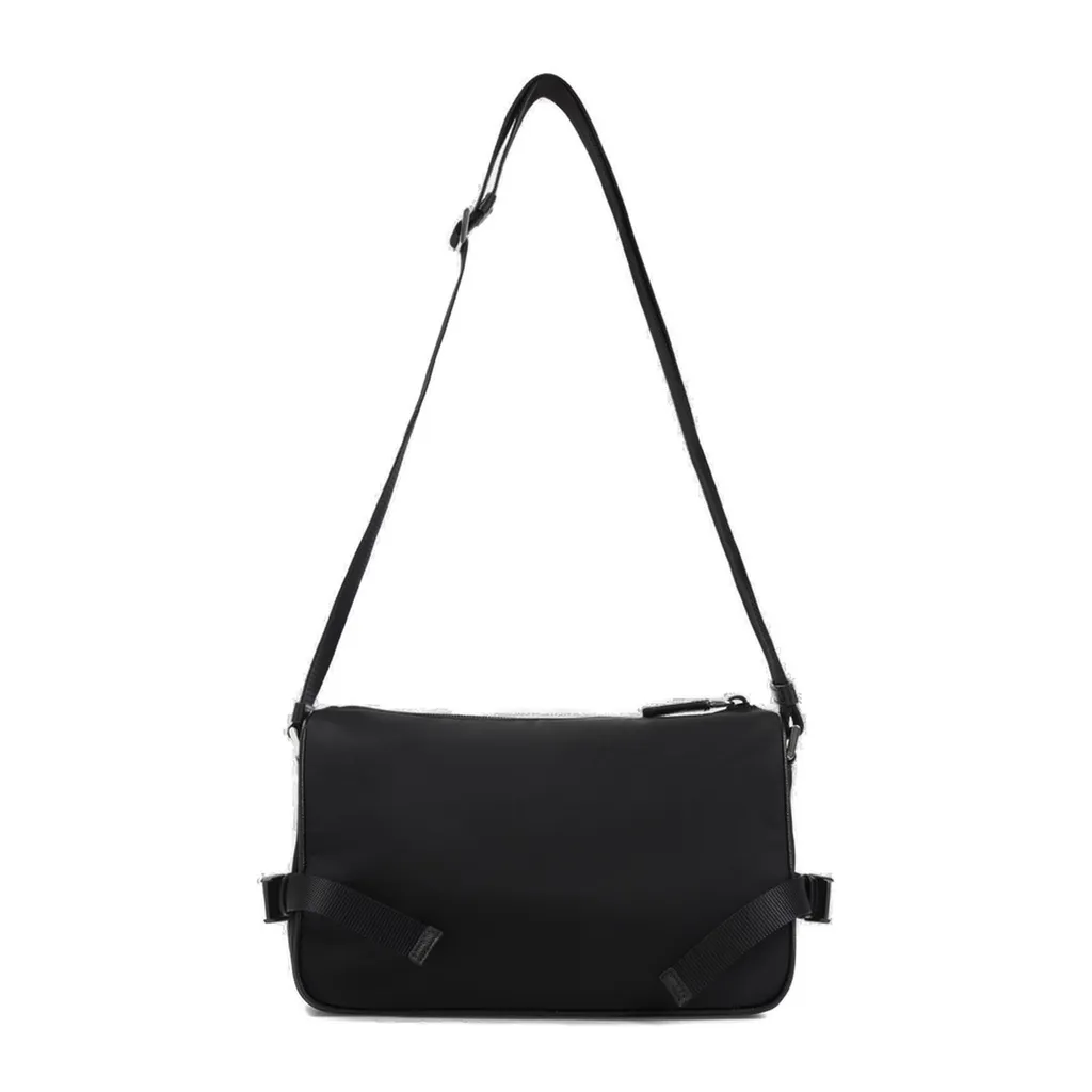 Prada Logo Plaque Zipped Messenger Bag