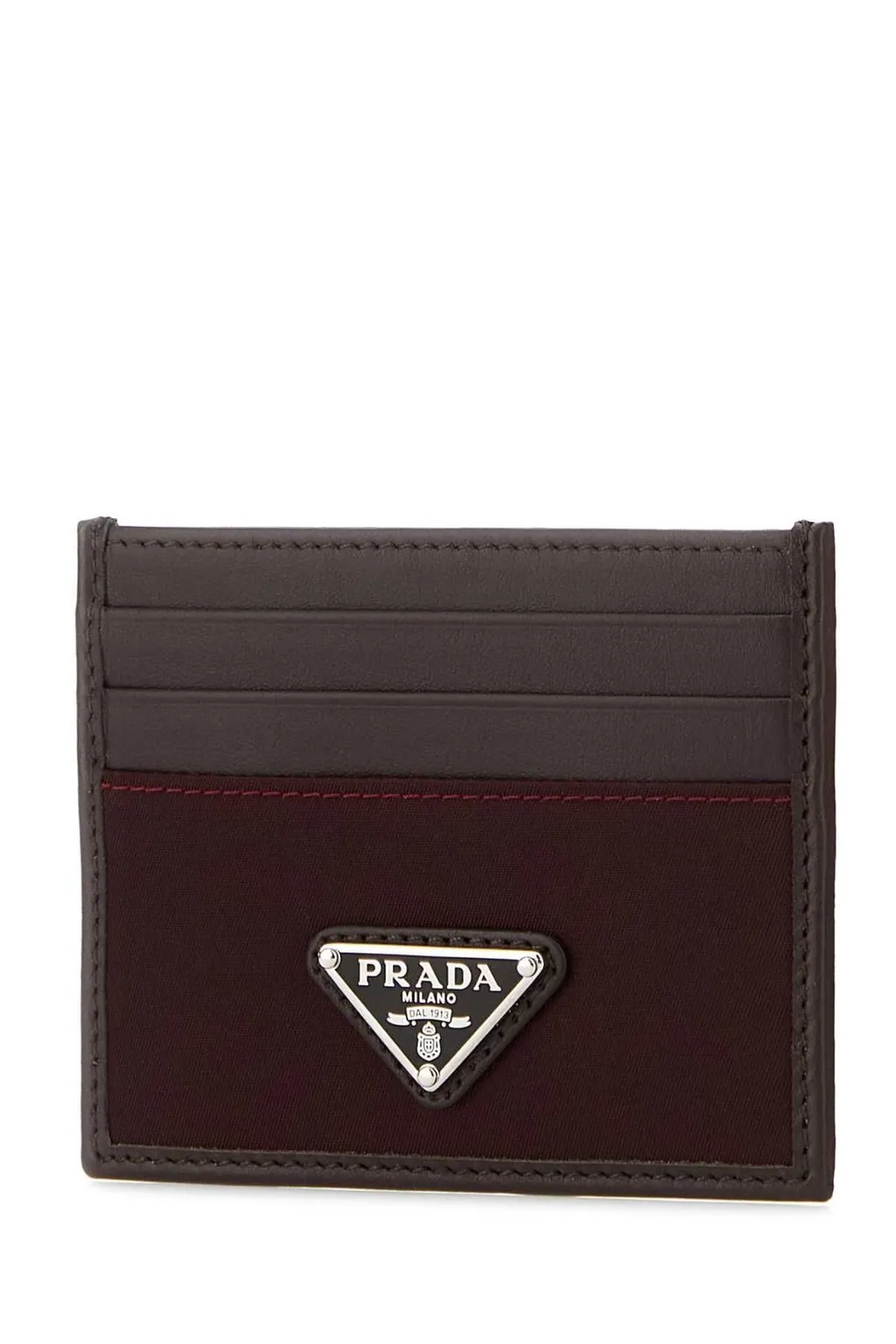Prada Triangle-Logo Two-Toned Cardholder