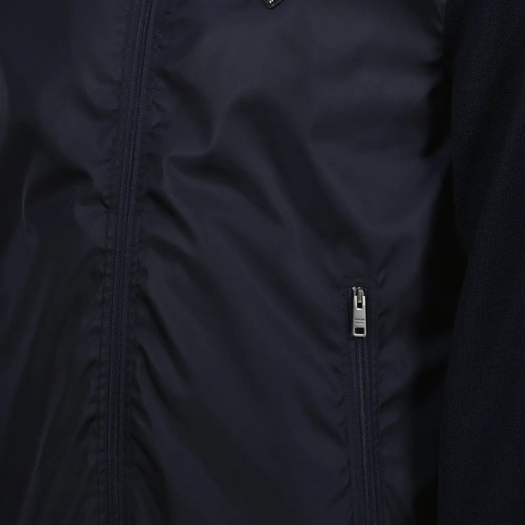 Prada Logo Plaque Zipped Jacket