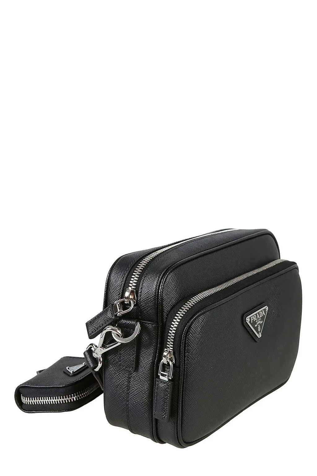Prada Logo Plaque Zipped Crossbody Bag