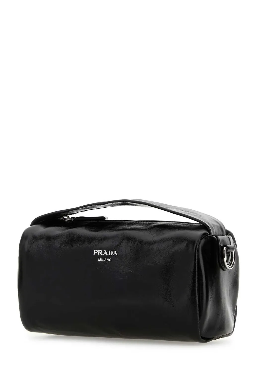 Prada Logo-Detailed Zip-Up Shoulder Bag