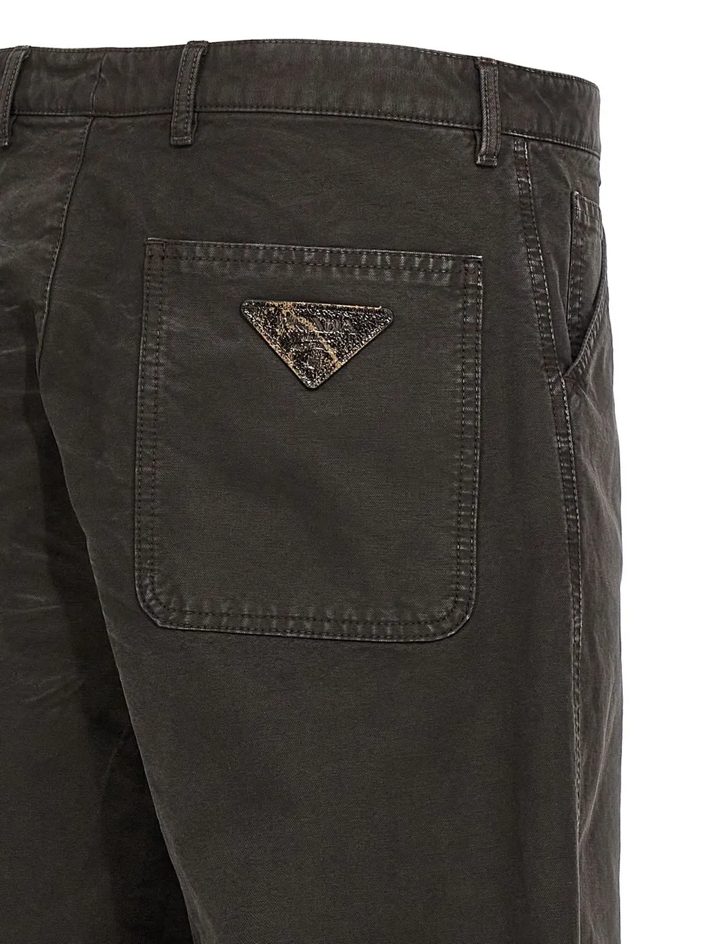 Prada Logo Detailed Wide-Leg Jeans