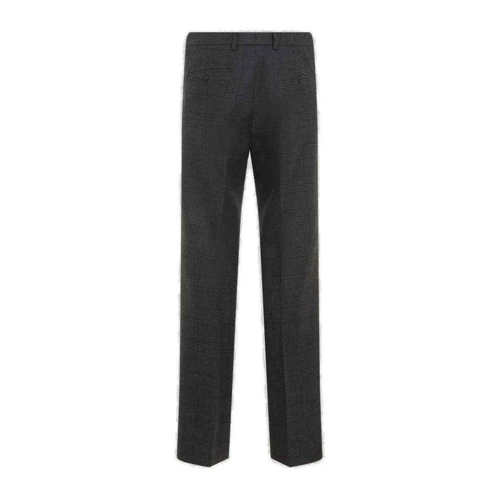 Prada Prince Of Wales Mid-Rise Checked Trousers