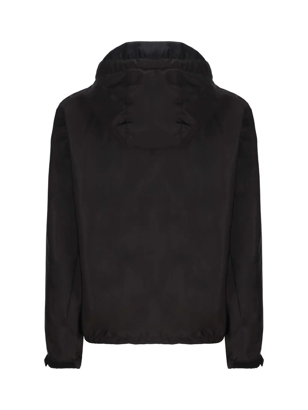 Prada Logo Plaque Zip-Up Hooded Jacket