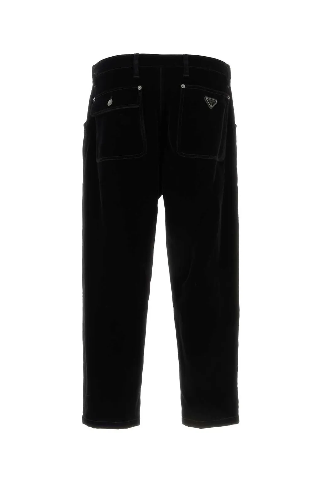 Prada Logo Plaque Straight Leg Trousers
