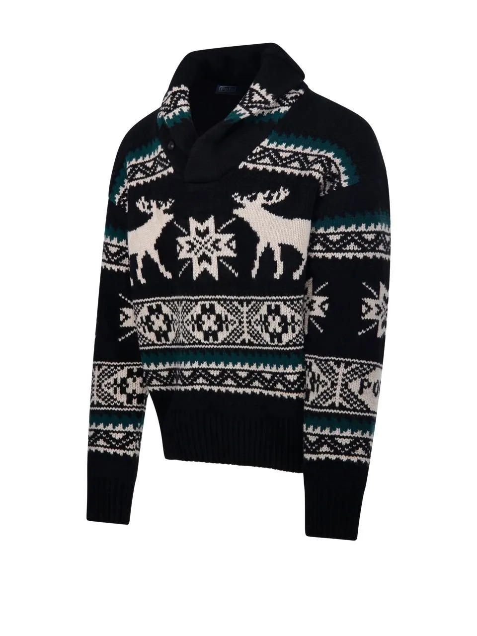Polo Ralph Lauren Shawl Collar Patterned Jumper