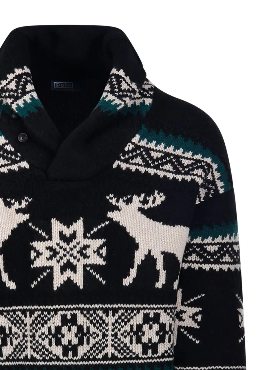 Polo Ralph Lauren Shawl Collar Patterned Jumper