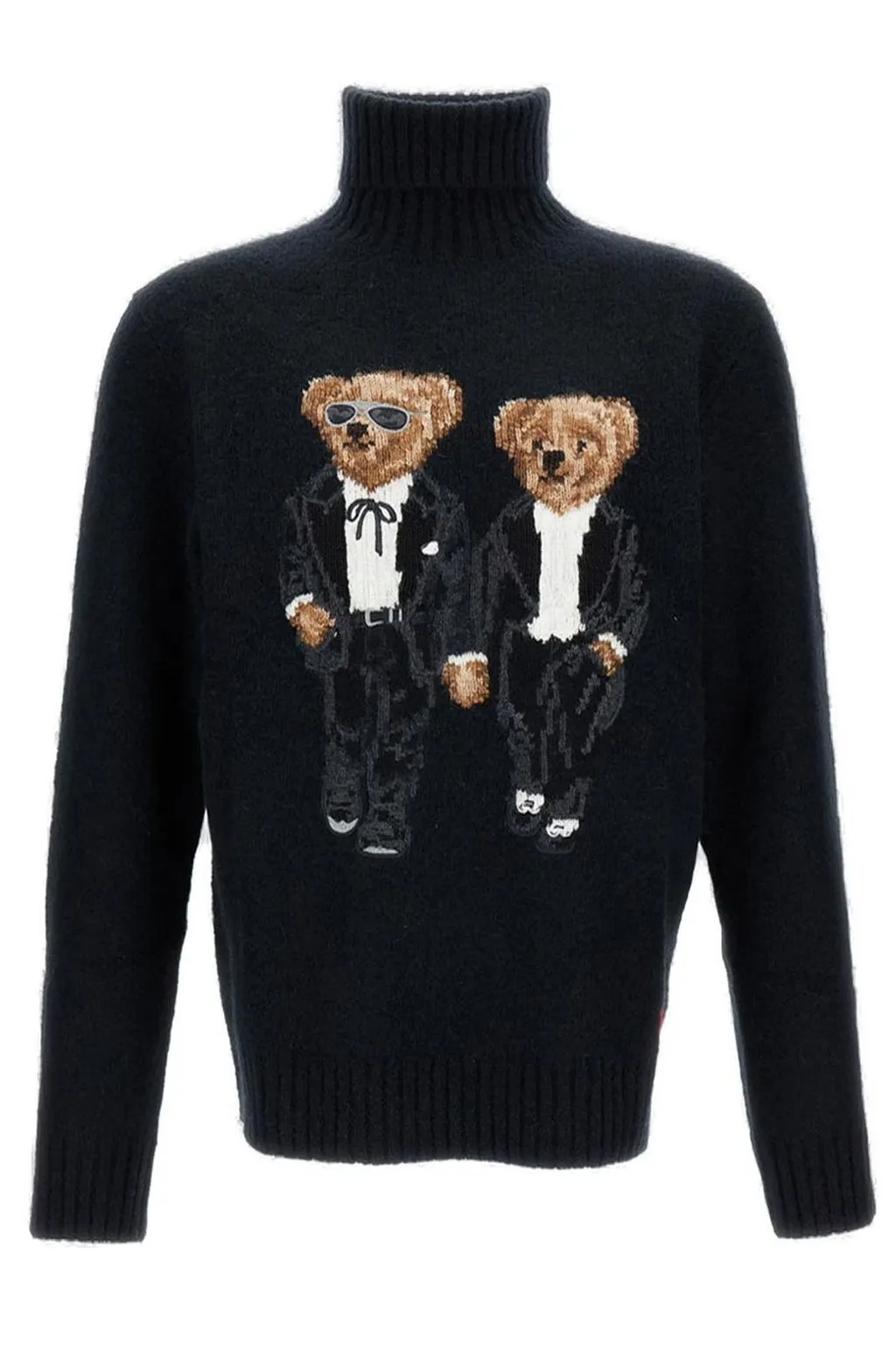 Polo Ralph Lauren Bear-Embroidered Turtleneck Jumper