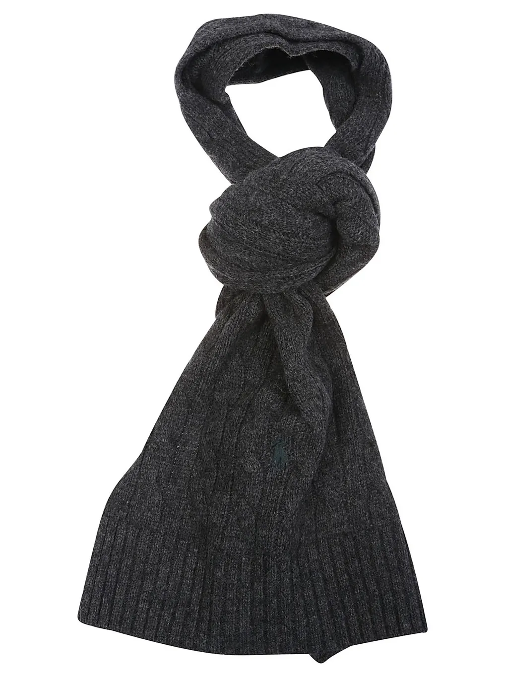 Polo Ralph Lauren Logo-Embroidered Cable-Knit Scarf