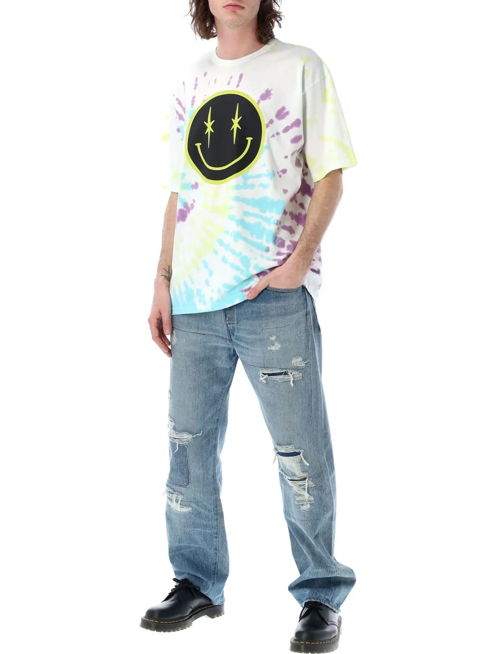 Phipps Tie-Dyed Smiley Face Printed T-Shirt