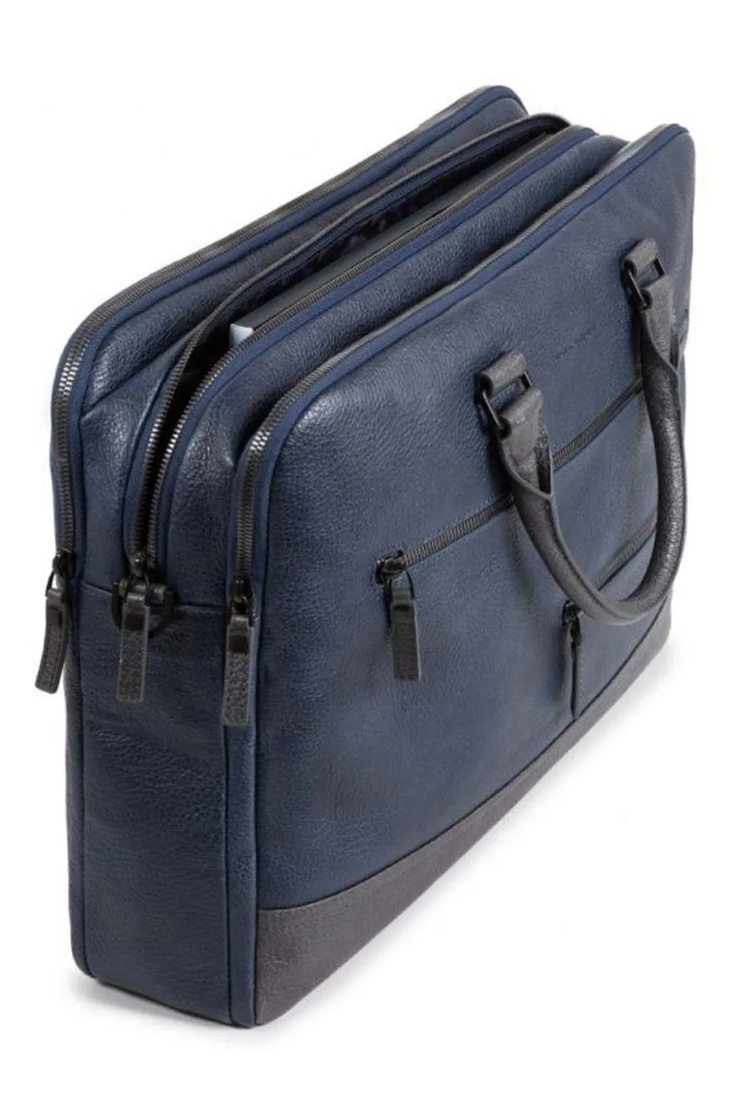 Piquadro Three-Compartment Top Handle Briefcase