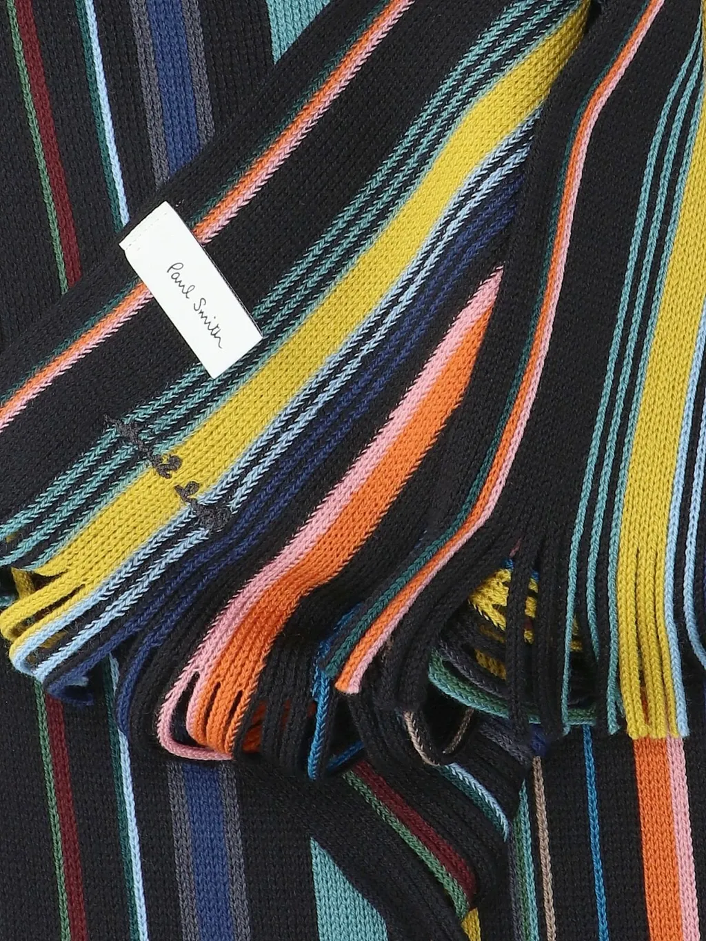 Paul Smith Striped Fringed Scarf