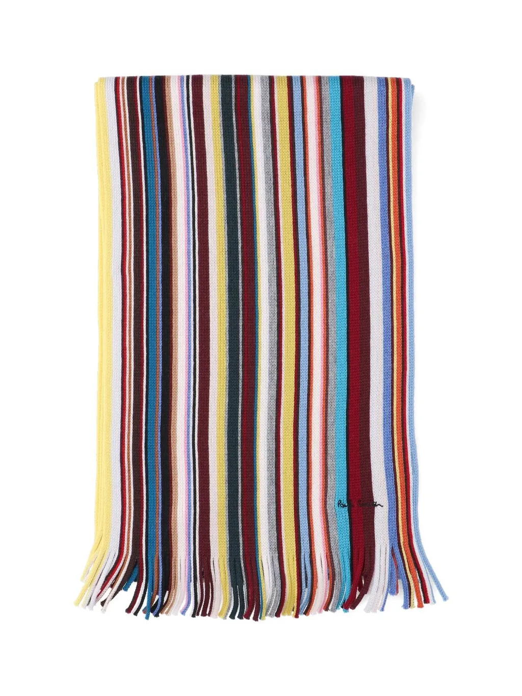 Paul Smith Striped Fringed Scarf