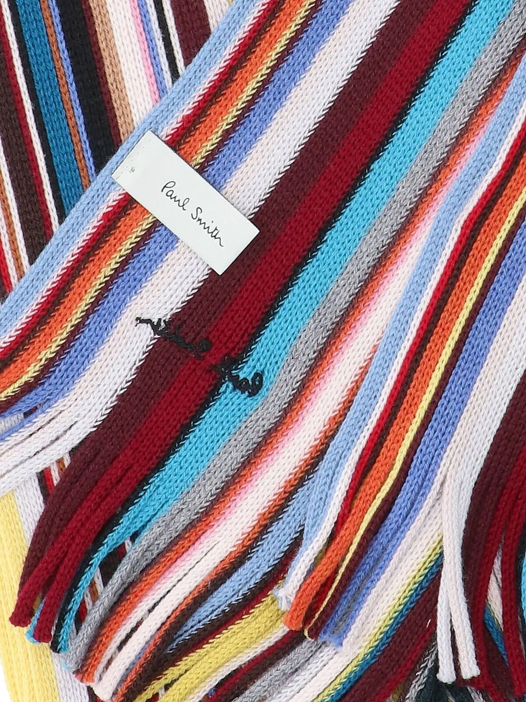 Paul Smith Striped Fringed Scarf