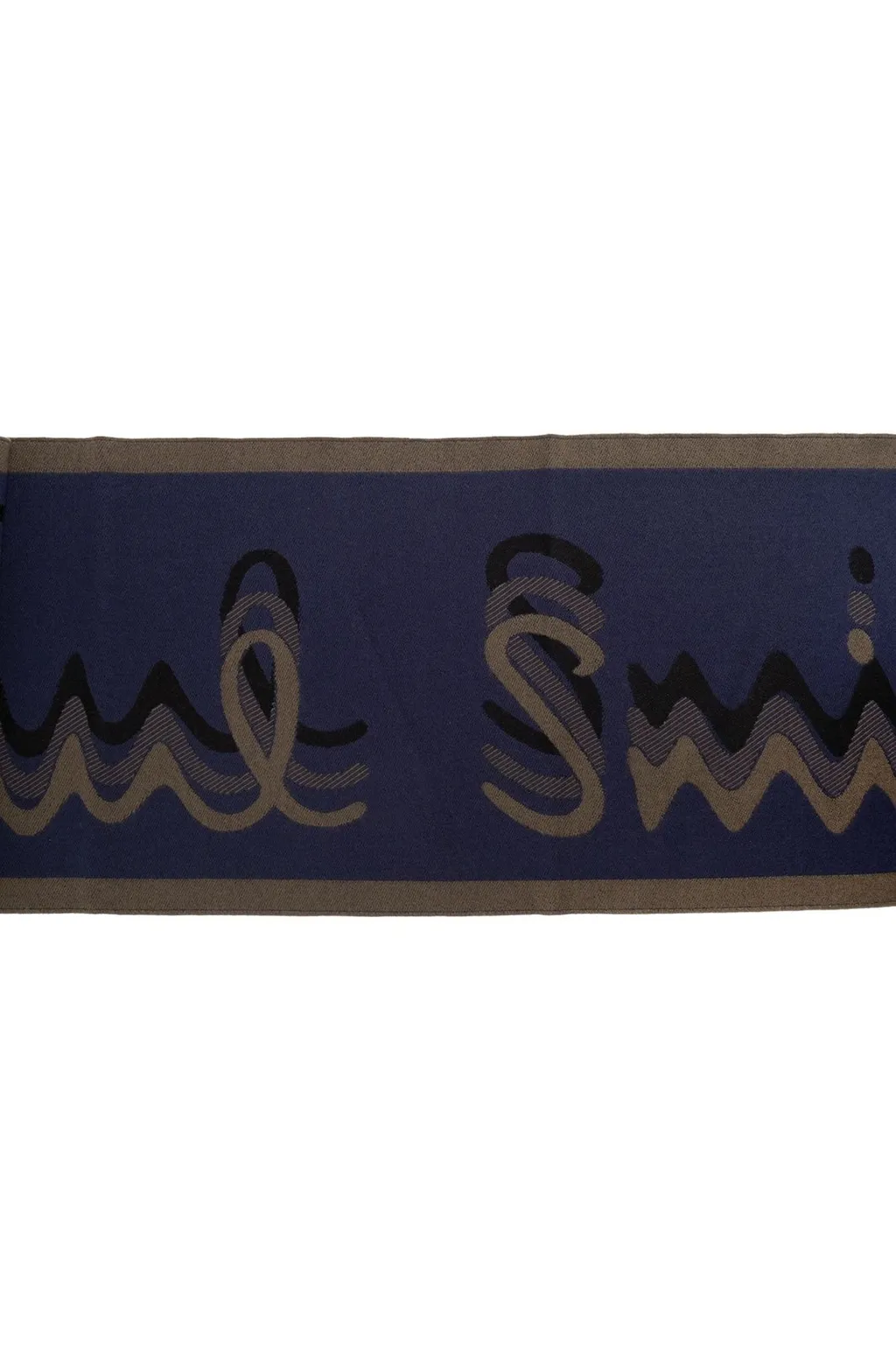 Paul Smith Logo Printed Fringed Edge Scarf