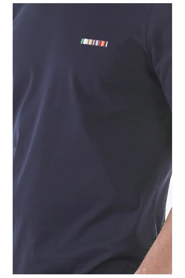 Paul Smith Stripe Trim Embroidered Crewneck T-Shirt