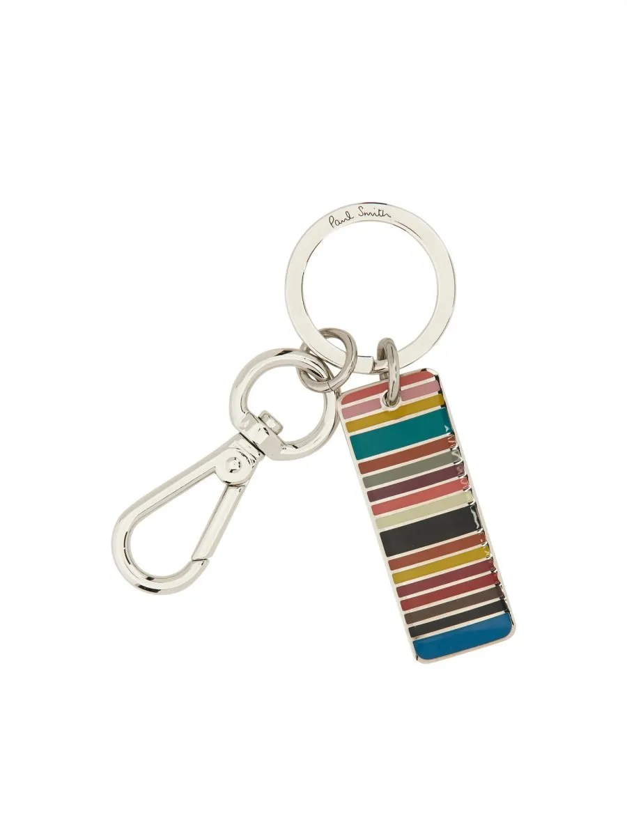 Paul Smith Signature Stripe Tag Keyring