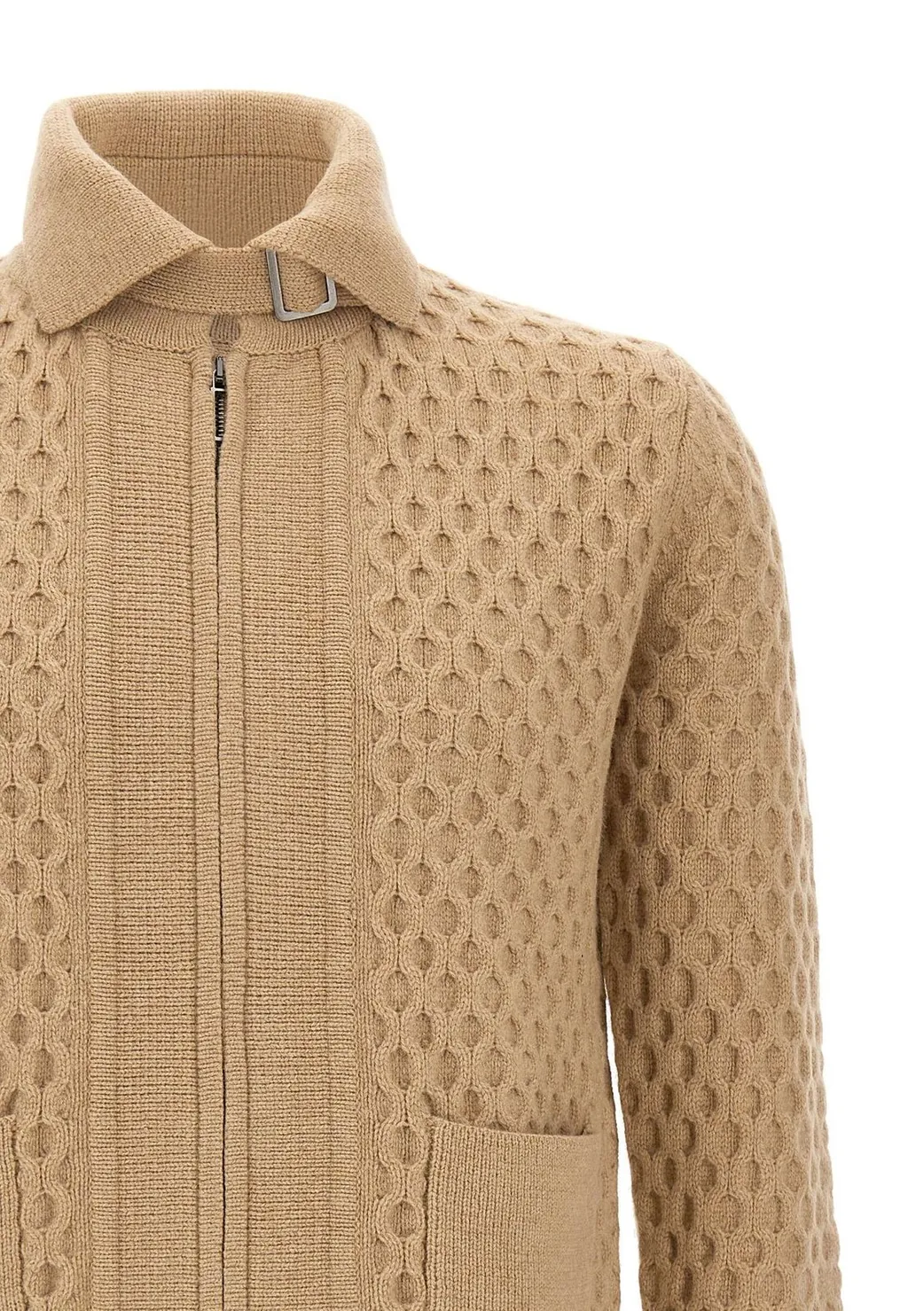 Paolo Pecora Cable Knit Zip Sweater