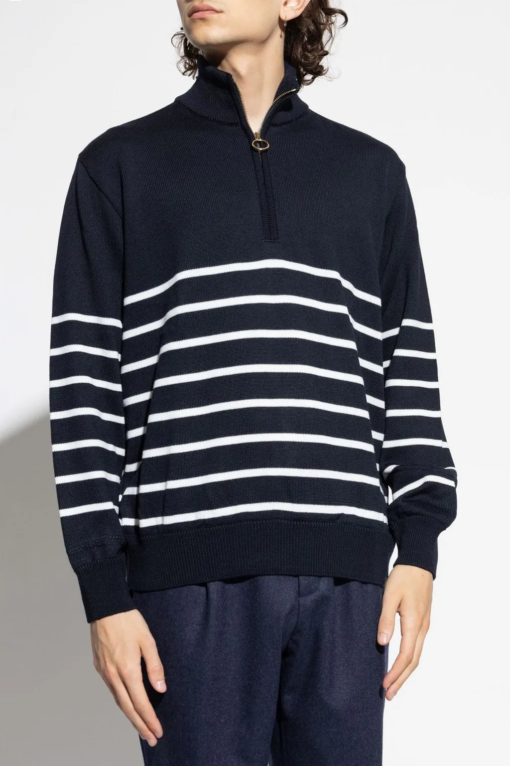 Paul & Shark Striped Zip-Neck Knitwear