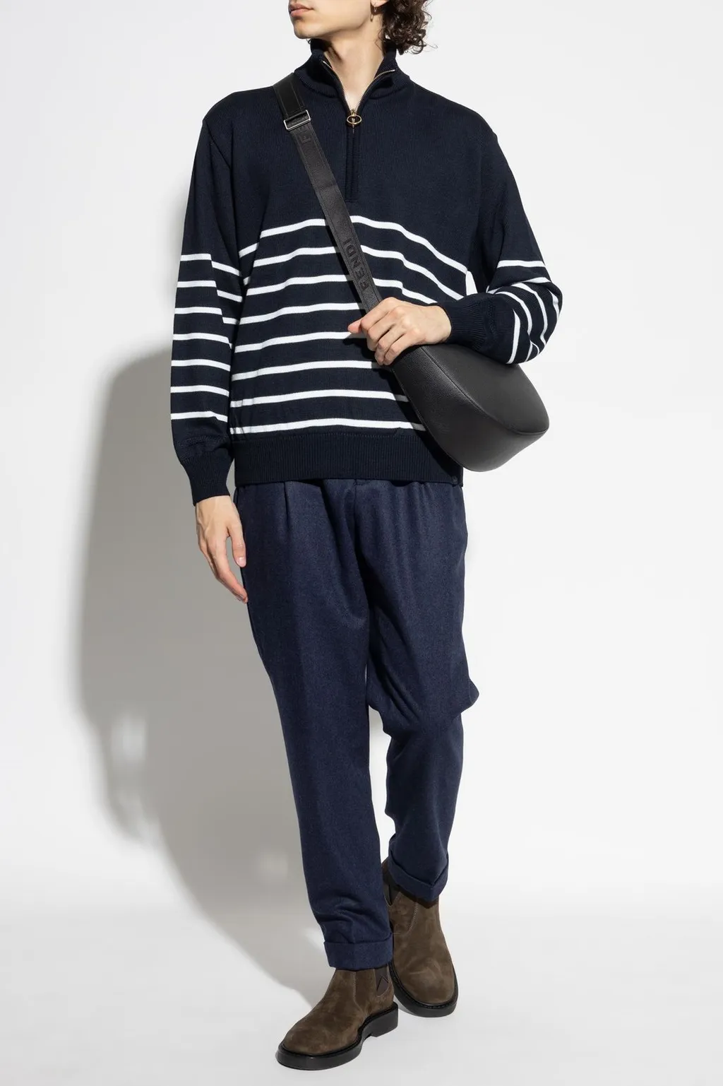 Paul & Shark Striped Zip-Neck Knitwear