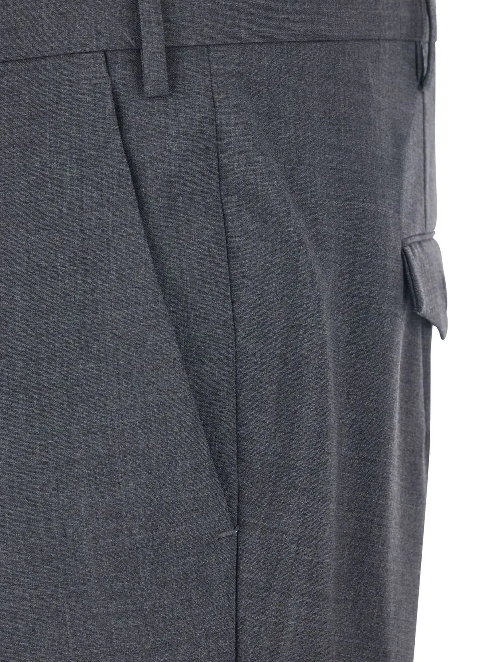 Pt Torino Turn-Up Wool Stretch Pants