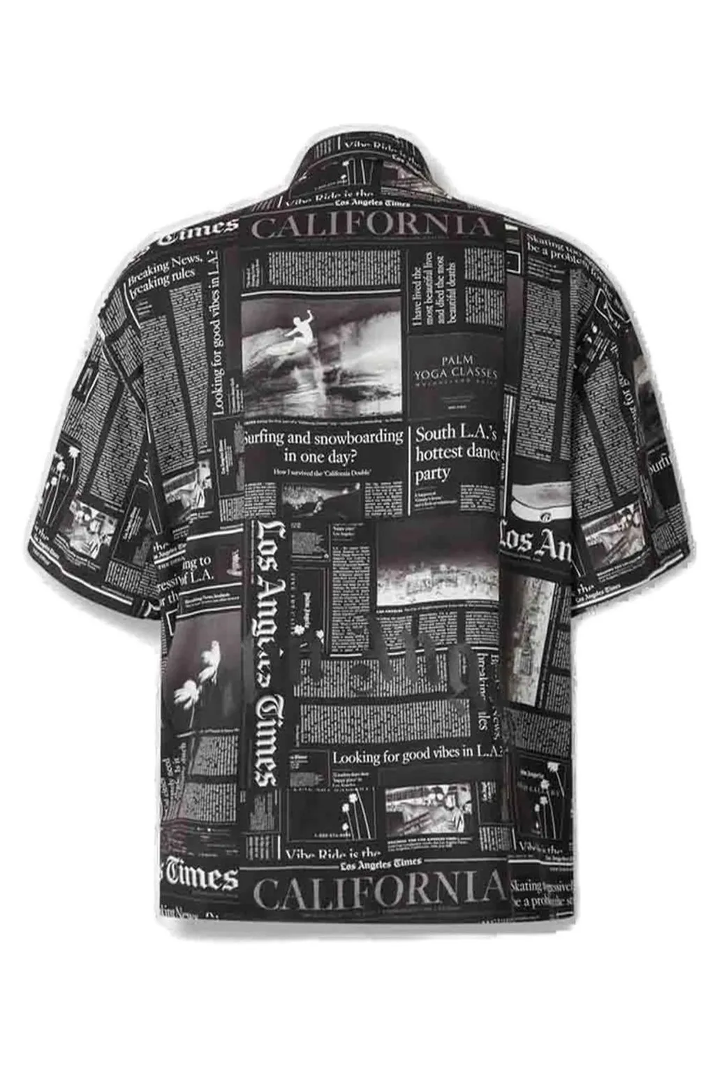 Palm Angels Newspaper Motif Short-Sleeved Shirt