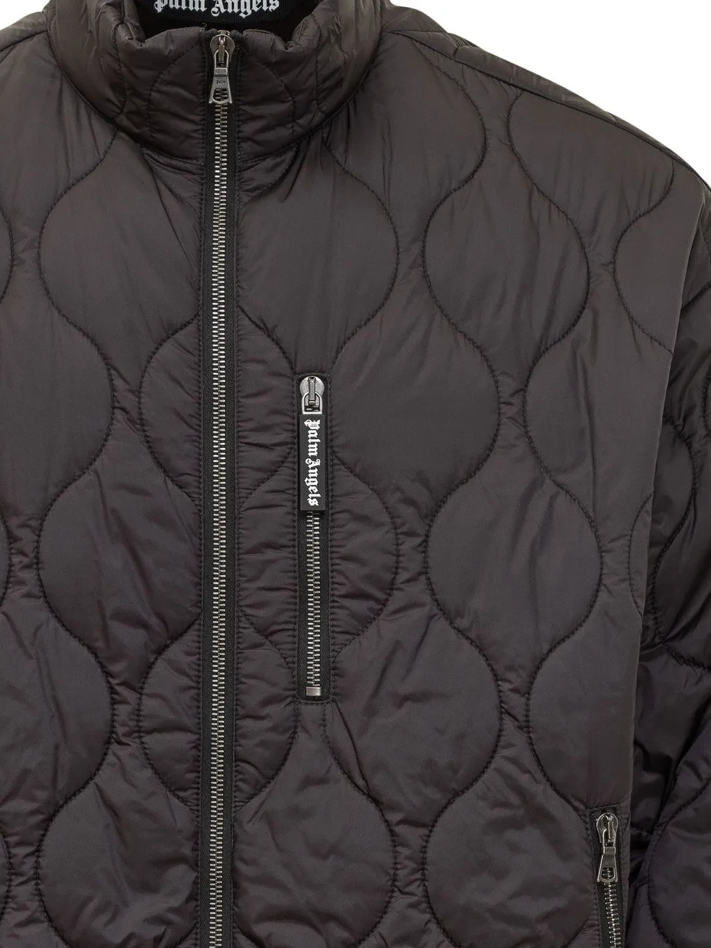 Palm Angels Curved Logo Quilted Jacket