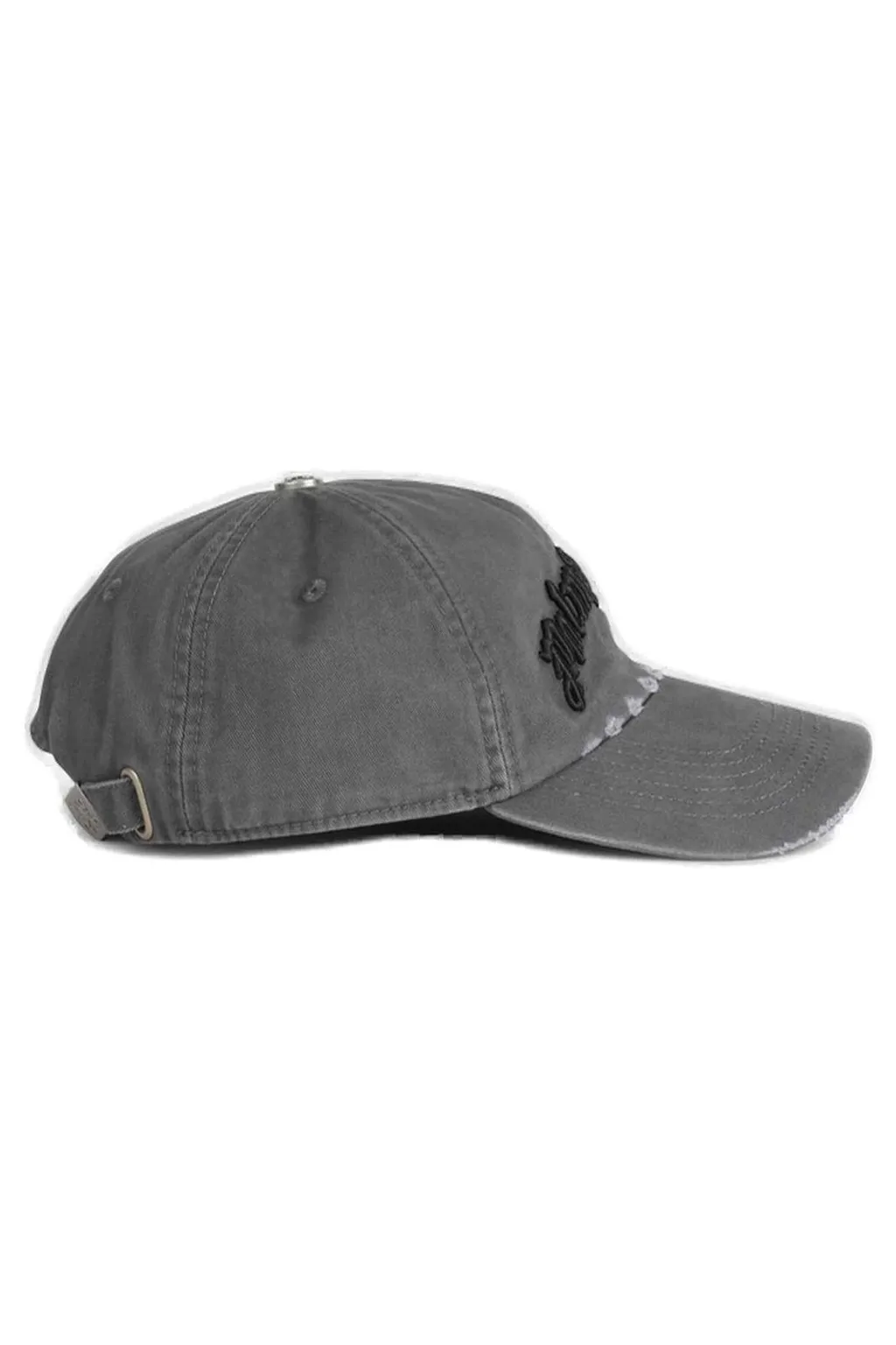 Palm Angels Logo Embroidered Distressed Baseball Cap