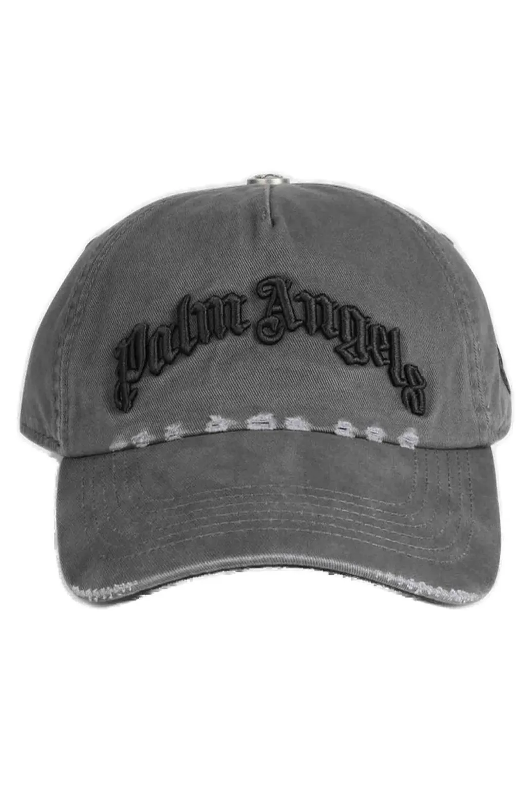 Palm Angels Logo Embroidered Distressed Baseball Cap