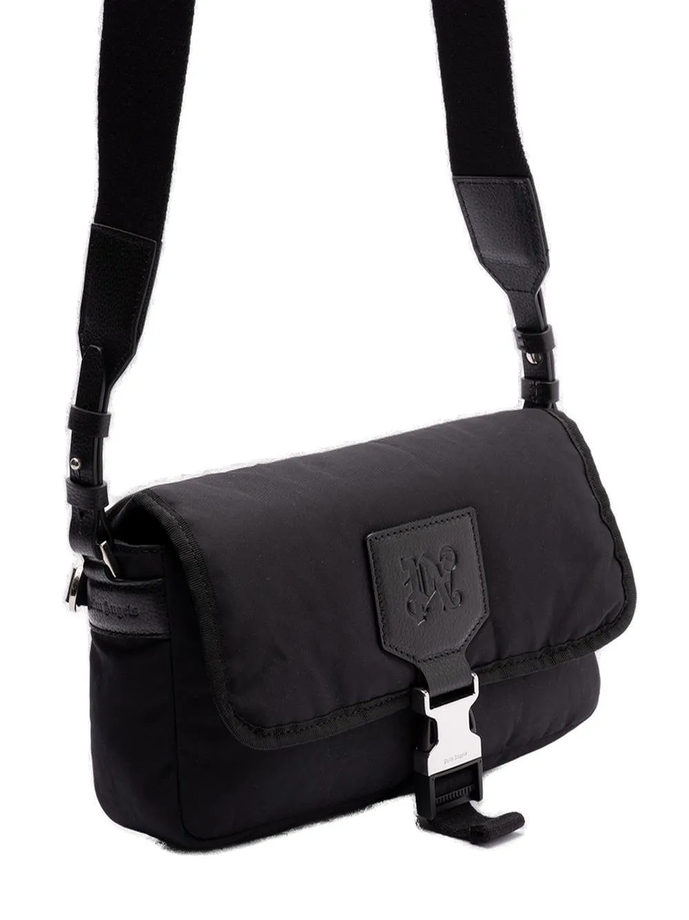 Palm Angels Monogram Debossed Foldover Top Crossbody Bag