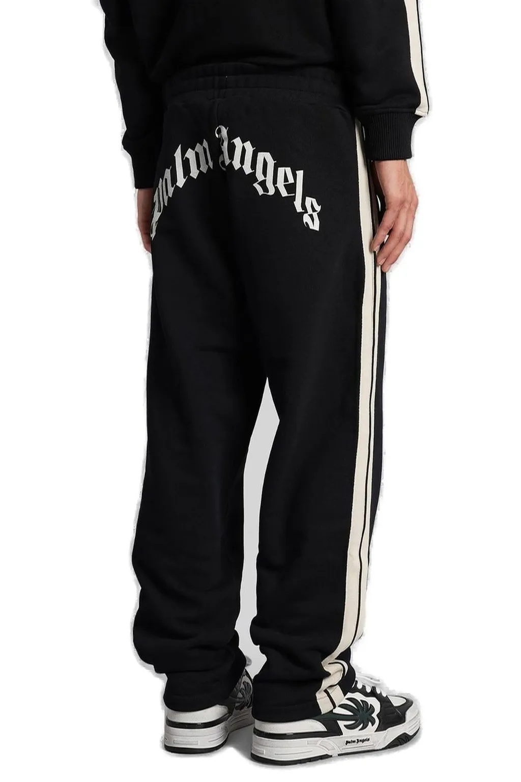Palm Angels Curved Logo Printed Track Pants