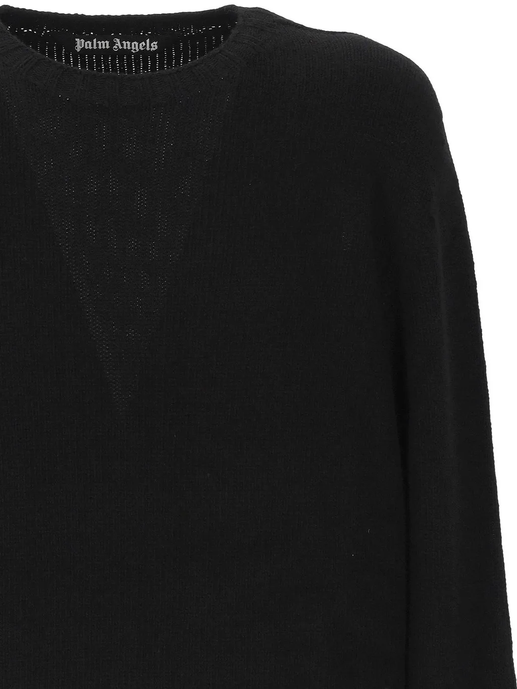 Palm Angels Curved Logo Intarsia Crewneck Jumper
