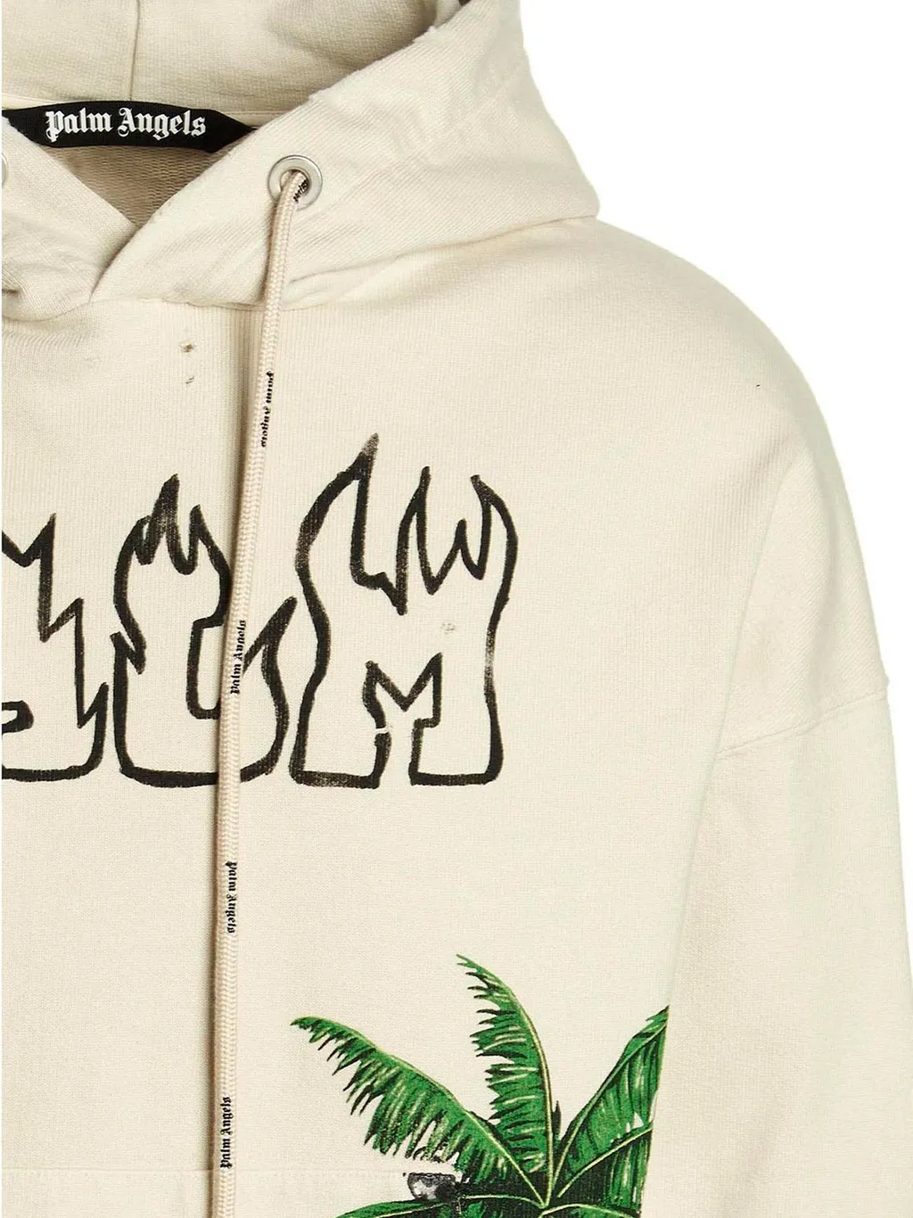 Palm Angels Palm Printed Drawstring Hoodie