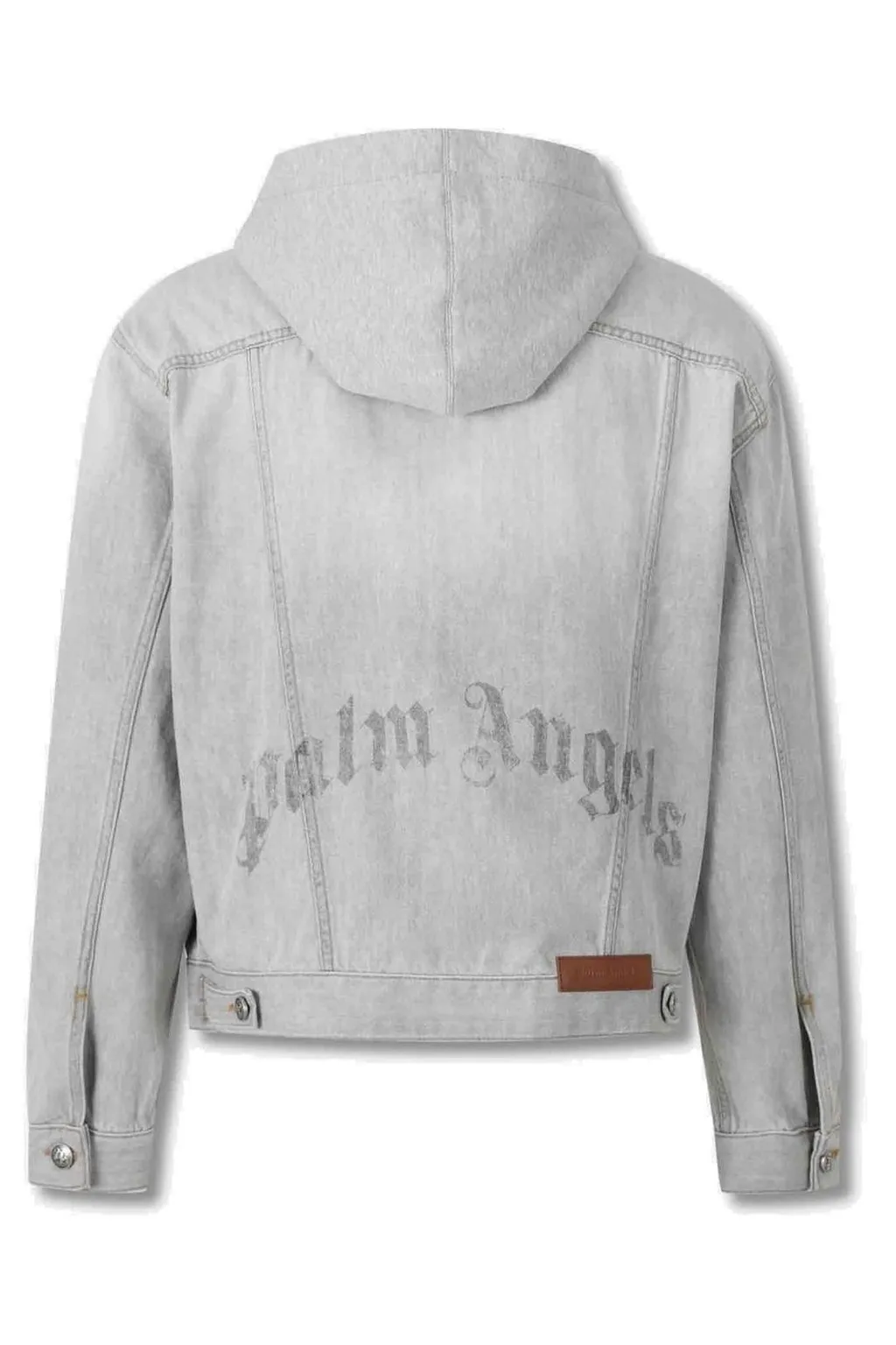 Palm Angels Logo Printed Hooded Denim Jacket