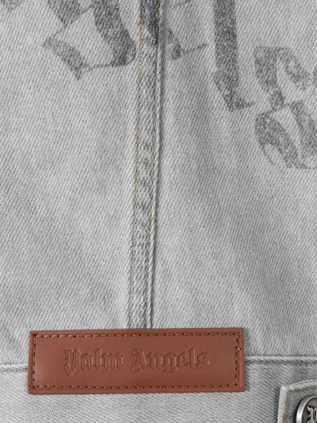 Palm Angels Logo Printed Hooded Denim Jacket