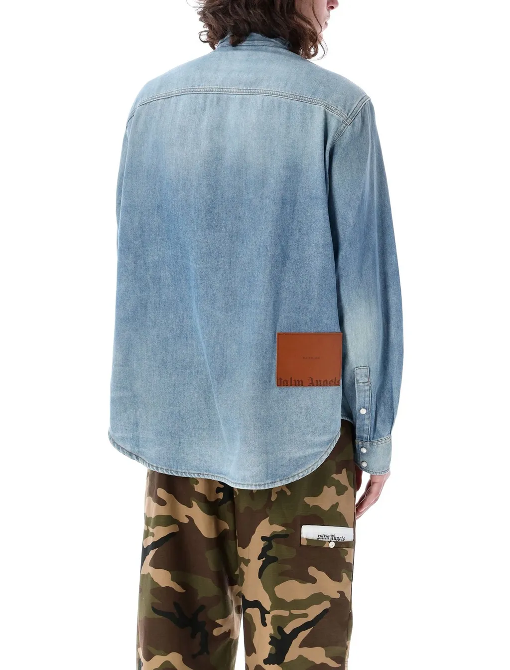 Palm Angels Pa Monogram Denim Shirt