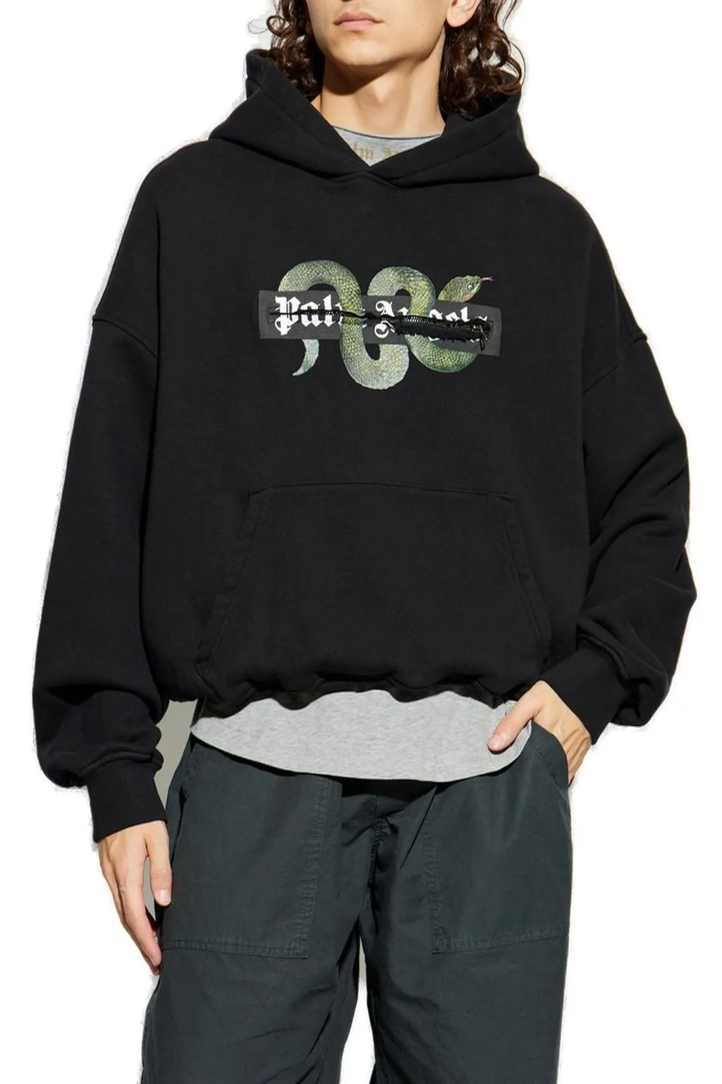 Palm Angels Snake Zip Box Hoodie