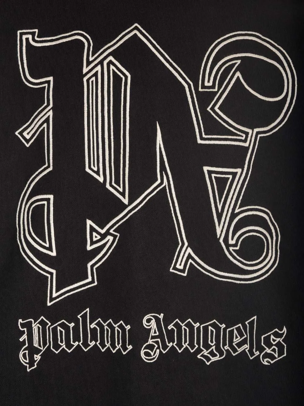 Palm Angels Logo Embroidered Long Sleeved Hoodie