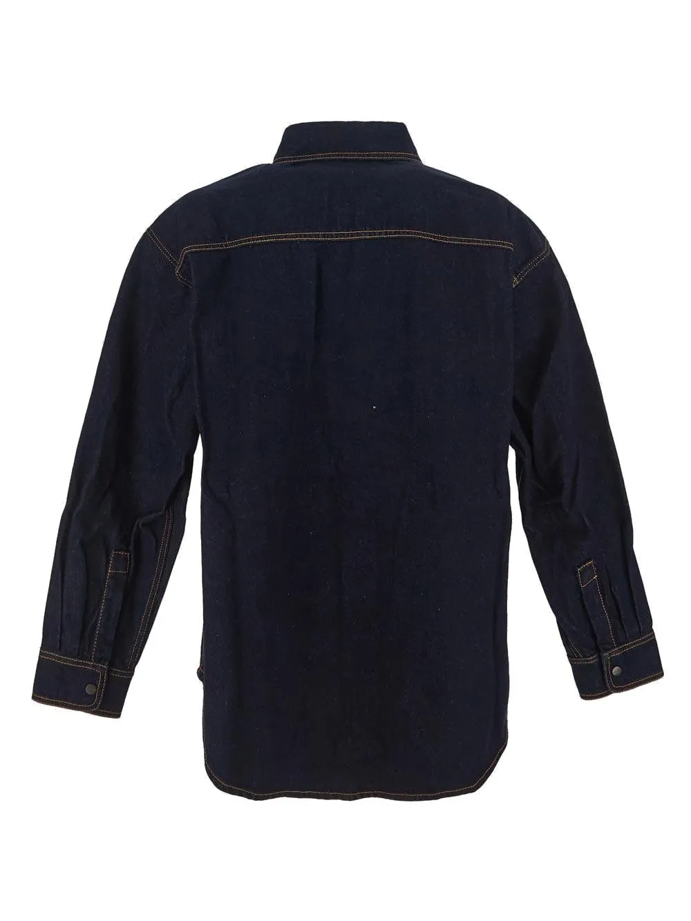 Palm Angels Logo Embroidered Denim Shirt