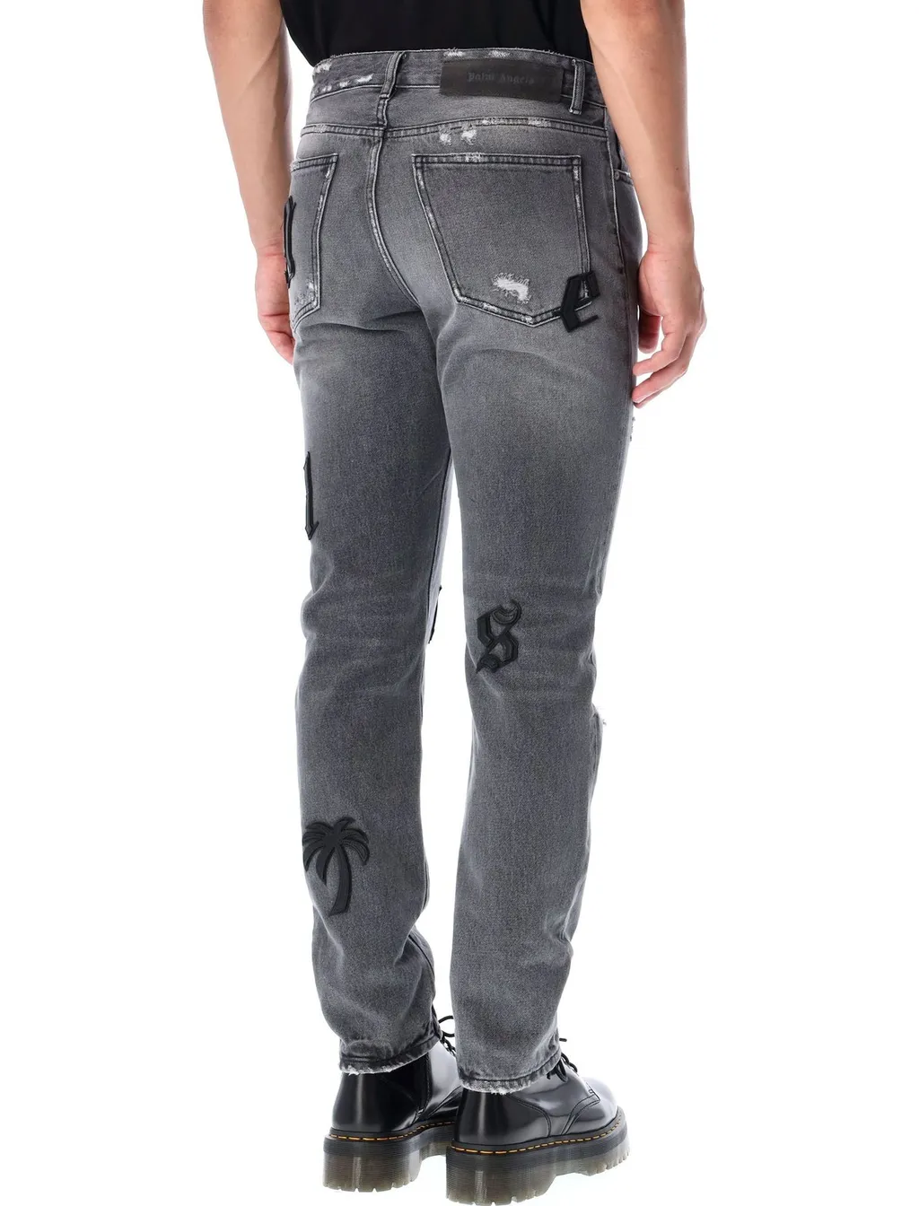 Palm Angels Distressed Logo-Patch Jeans