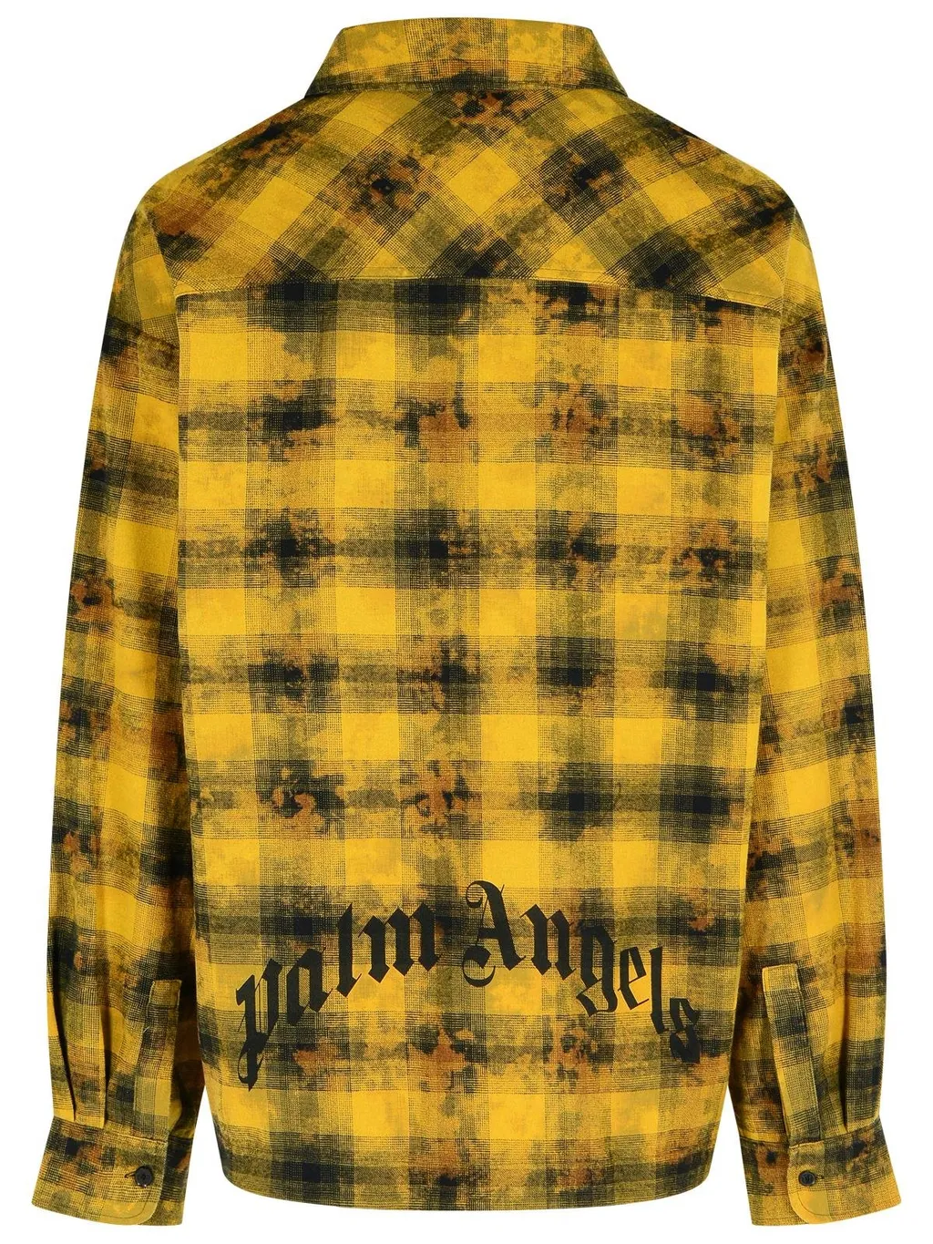 Palm Angels Curved Logo Printed Checked Shirt