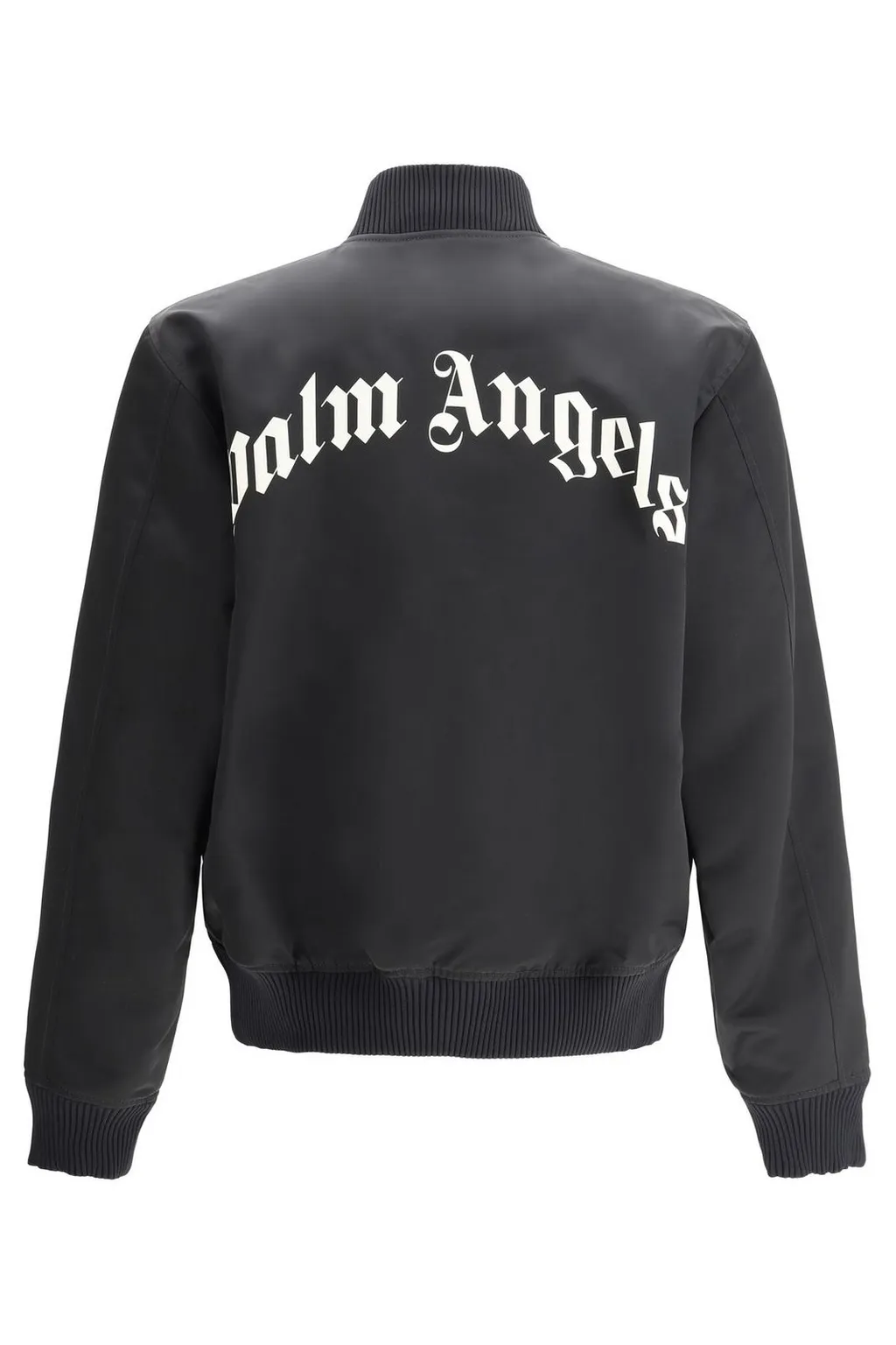 Palm Angels Curved Logo Zipped Bomber Jacket
