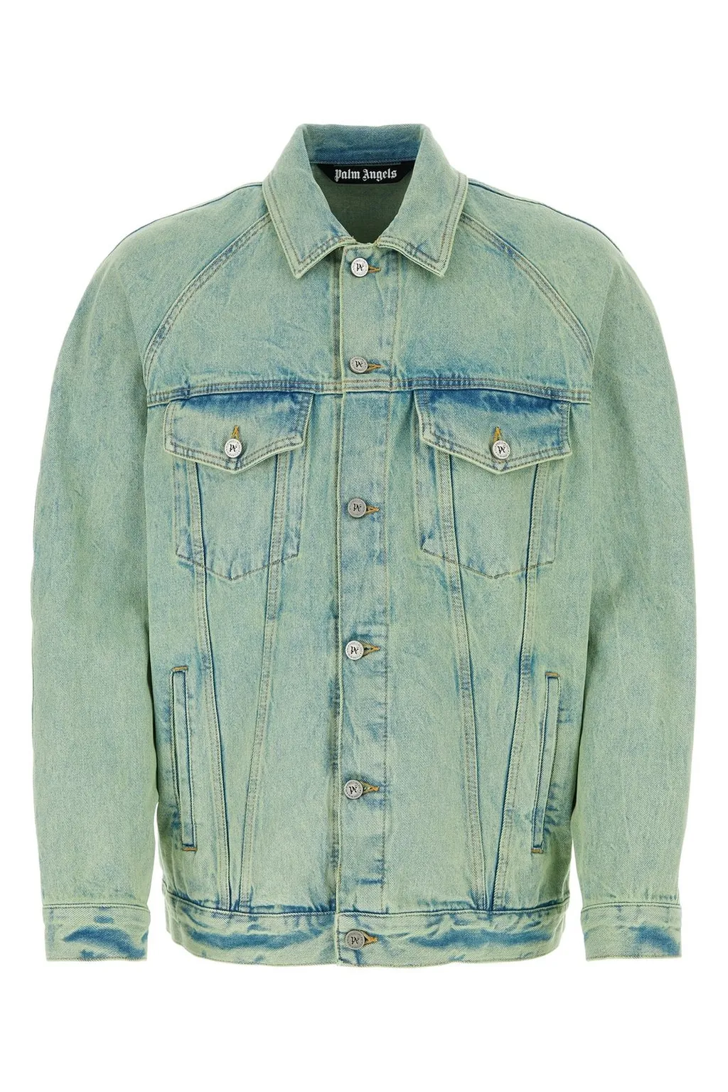 Palm Angels Overdyed Buttoned Denim Jacket