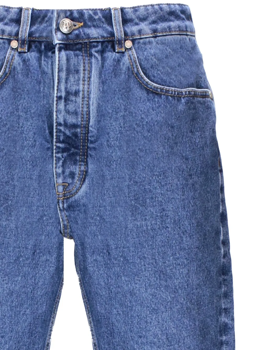 Palm Angels Monogram Detailed Straight Leg Jeans