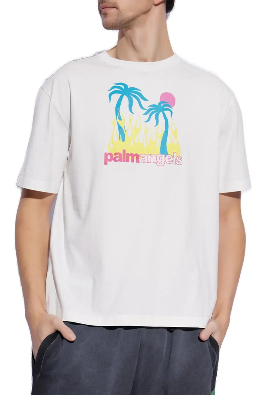 Palm Angels Burning Oasis Graphic Printed T-Shirt
