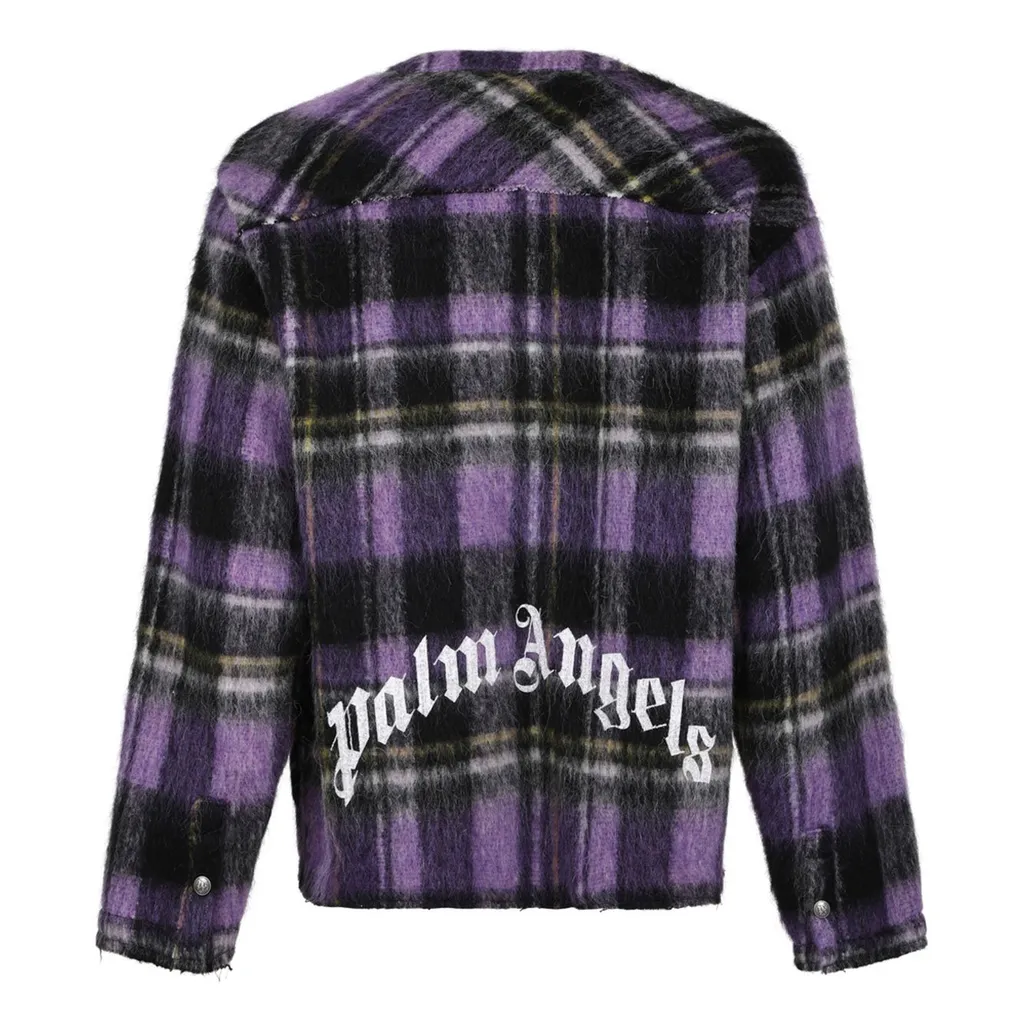 Palm Angels Plaid Check Drop Shoulder Cardigan
