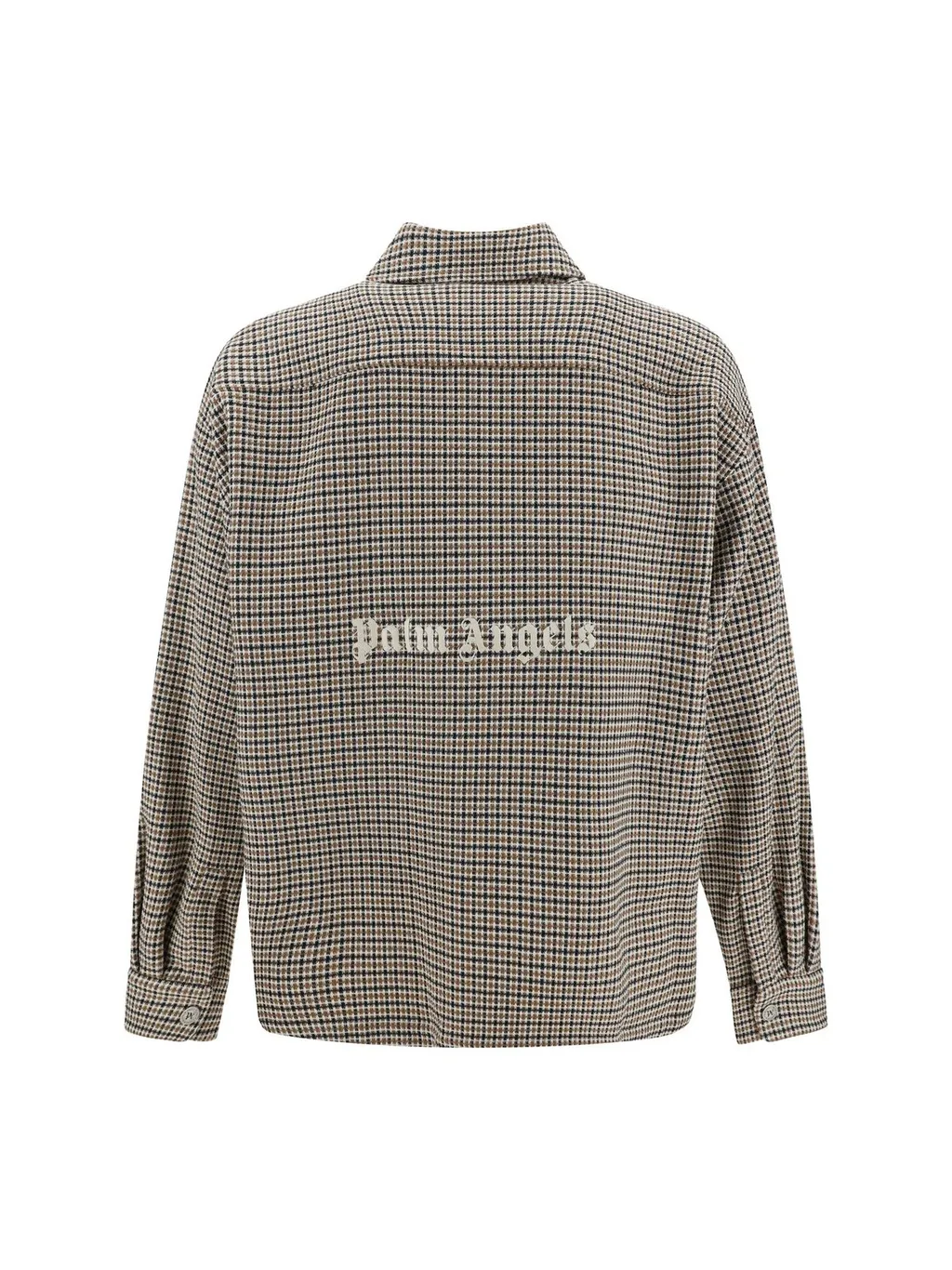 Palm Angels Logo Embroidered Checked Oversized Shirt