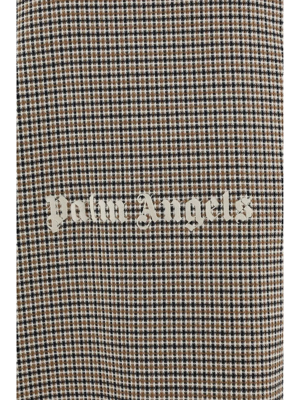 Palm Angels Logo Embroidered Checked Oversized Shirt