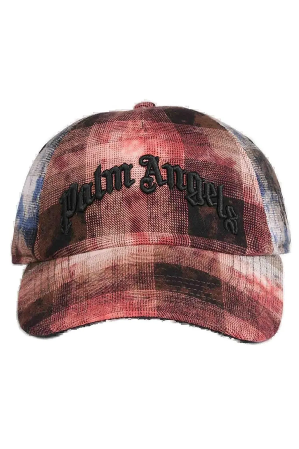 Palm Angels Logo Embroidered Checked Baseball Cap
