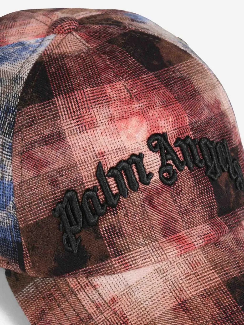 Palm Angels Logo Embroidered Checked Baseball Cap